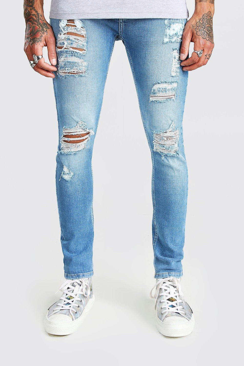 Jean super hotsell skinny déchiré homme